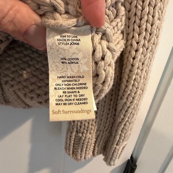 Soft Surroundings Taupe Knit Sweater - Picture 3 of 5